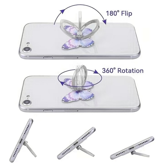 COPY - New Beautiful butterfly phone bracket 360° rotation phone ring holder st… - Picture 3 of 4